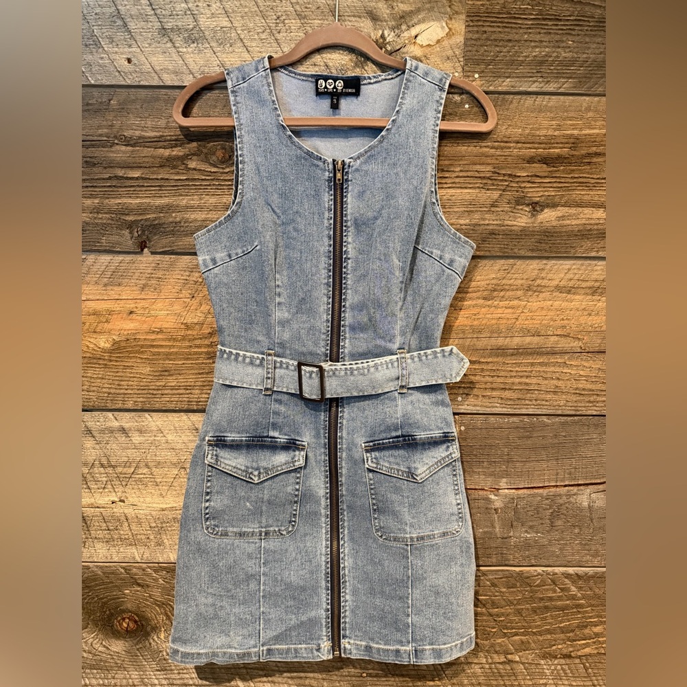 Denim Zip-Front Dress